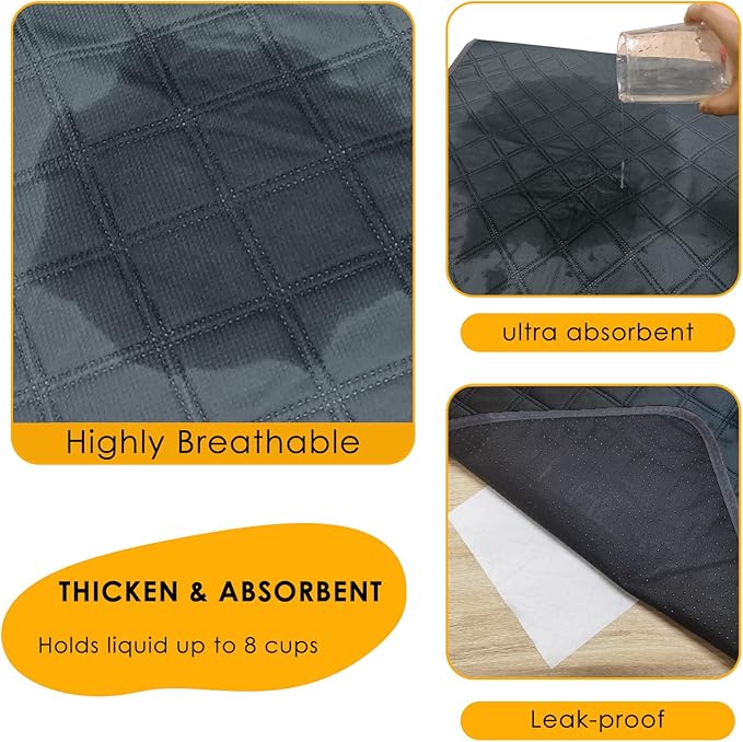 4 Pack Guinea Pig Cage Liners Washable Guinea Pig Bedding Reusable Waterproof Super Absorbent Guinea Pig Pee Pads Anti Slip Mat for Small Animals Rabbit Hamster Rat - 24" x 18"