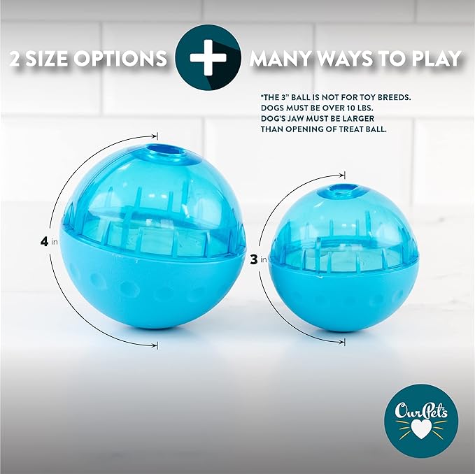 OurPet's IQ Treat Ball Interactive Food Dispensing Dog Toy , Assorted Colors