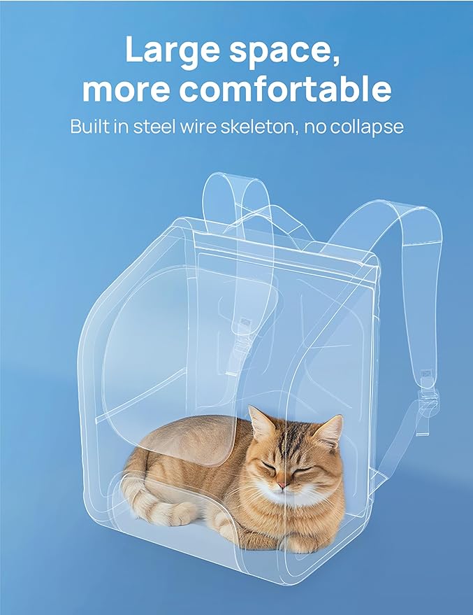 Pecute Cat Backpack Carrier, Large Space Cat Bubble Backpack, Breathable Cat Carrier, Shaded Dog Backpack Carrier, Ergonomic 3D Design for Travel, Hiking, Suitable for Shopping, and Vet, Green