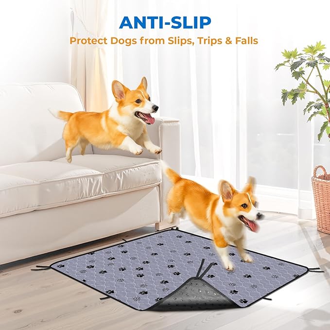 Fostanfly Washable Pee Pads for Dogs, 2 Pack Reusable Super Absorbent Potty Pads, Non-Slip and Leak-Proof 54"x54" for Whelping, Extra Large Potty Training Washable for Puppy