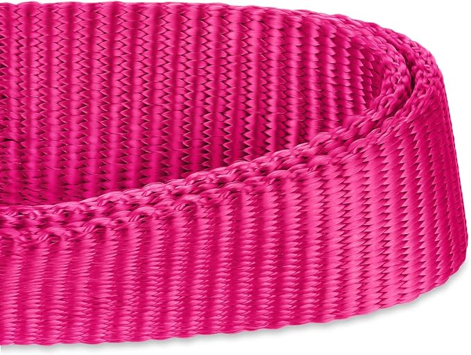 Hyhug Pets Solid Color Classic Regular Heavy Duty Basic Collar for Medium Dogs, Unique Design Adjustment Triglide Slide (Buckle) Can Attached Name Tag Accessories. (Medium, Rose Red)