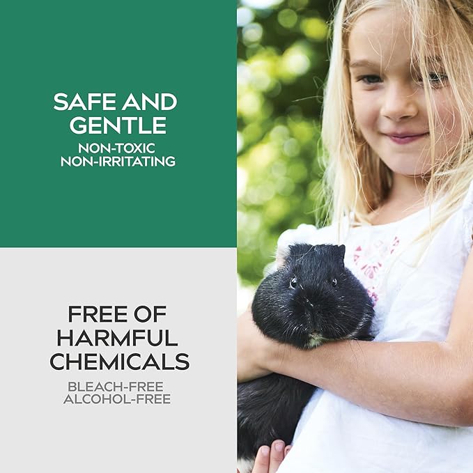 Small Animal Cage Deodorizer Spray – Unscented Natural Mineral Formula to Remove Odors in Hamster, Rabbit, and Guinea Pig Cages – 9 Fl Oz