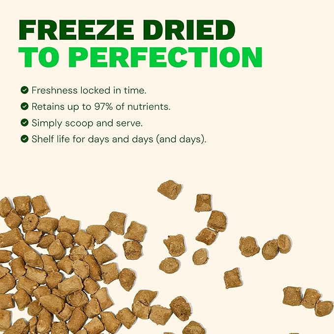 Get Joy Gut Health Fresh Freeze Dried Raw Meal, Chicken Recipe, 32 Ounce Bag, Dog Food for Dogs of All Breeds and Life Stages, PhD Animal Nutritionist Formulated, Made in USA