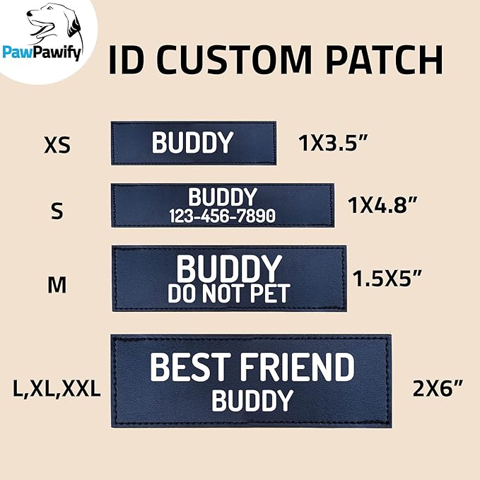 PawPawify Custom No Pull Dog Harness with Name and Phone Number, Heavy Duty Personalized Pet Vest to Prevent Tugging, Pulling, or Choking, Training and Walking (Purple, XS (5-9LBS))