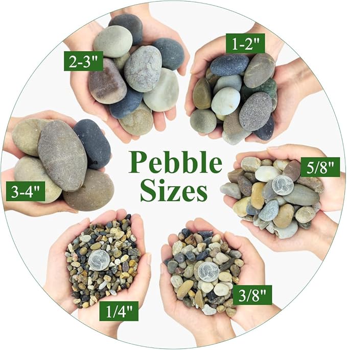 2lbs Natural River Rocks, 1/4" Aquarium Gravel Succulent Cactus Pea Gravel for Plants, Fish Tank, Decorative Pebbles for Gardening, Flower Pots, Vase Fillers, Indoor Water Fountains, Landscaping