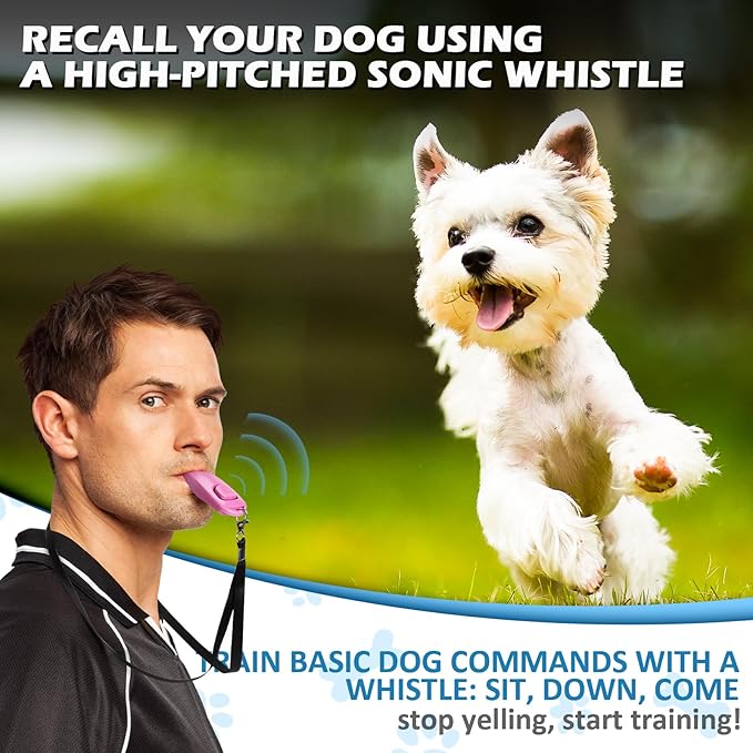 2-in-1 Dog Training Clicker Whistle for Training and Recall, Training Accessories for Puppy, Cats, Horses & Small Animals - 2 Pack with Lanyard, Reward Your Pets Efficiently(Pink + Orange)
