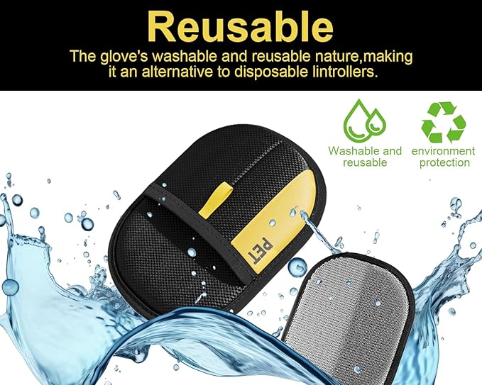 2Pcs Electrostatic Gloves Pet Hair Removal, Reusable Cat & Dog Hair Remover for Couch, Furniture, Carpet, Curtain, Upgraded Animal Fur Removal Tool, Cat Grooming Gloves