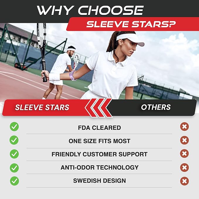 Sleeve Stars Tennis Elbow Brace for Women - Adjustable Tennis Elbow Strap, Golfers Elbow Brace for Men, Counterforce Brace for Tennis Elbow for Tendonitis Relief, Fits 9"-23" (Pair/Light Purple)