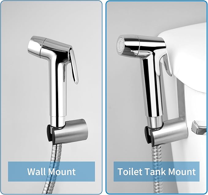 Hibbent Sink Faucet Hose Sprayer Attachment with 10 Adapters - Dual Function Handheld Bidet, Rinser & Shower Head - for Feminine Hygiene, Baby Diaper Cleaning & Pet Bathing