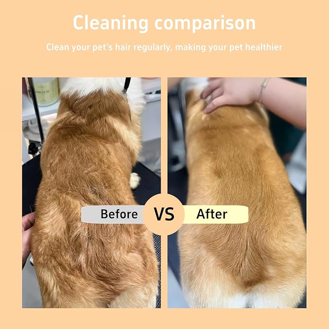 TemApex 2PCS Pet Comb for Dogs & Cats with Long & Short Stainless Steel Metal Teeth for Shedding and Tangles, Self-Cleaning Pet Comb for Dogs and Cats, Comfort and safety