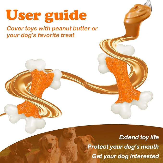 Dog Toys 2 Pack, Dog Toys for Aggressive Chewers Large Breed, Aggressive Chew Toys for Large Dogs (2 Pack)