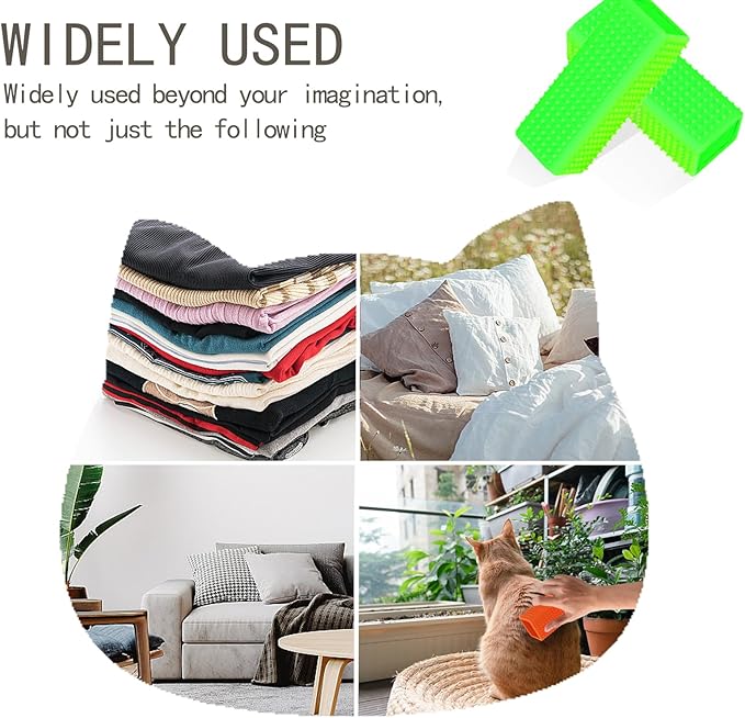 2pcs Pet Dog Cat Hair Remover, Pet Hair Removal Tool, Hollow Cleaner Brush for car，Interior, Furniture, Sofa (green and green)