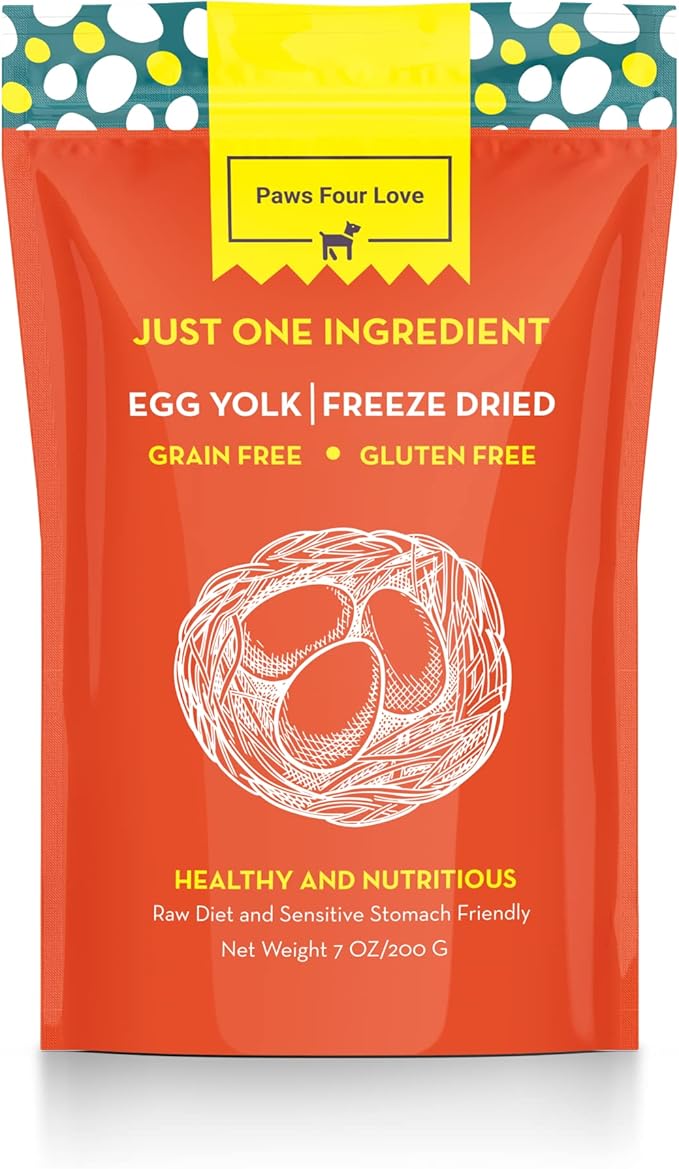 Organic Freeze Dried Dog & Cat Treats - Single Ingredient, Grain Free Food Toppers for Healthy Pets, No Fillers or Preservatives (1 Bag, Egg)