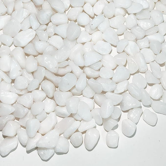 5 lbs White Pebbles for Indoor Plants, 3/8 Inch Decorative White Gravel, Polished River Rocks for Potted Plants Vase Cactus Bird Bath and Outdoor Garden Landscaping