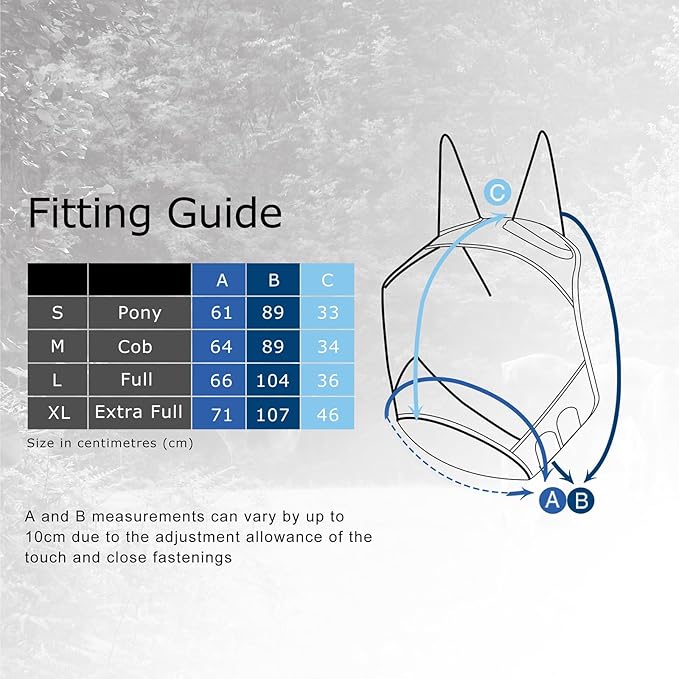 Harrison Howard CareMaster Pro Luminous Horse Fly Mask Large Eye Space Standard with Ears UV Protection for Horse Royal Blue M Cob