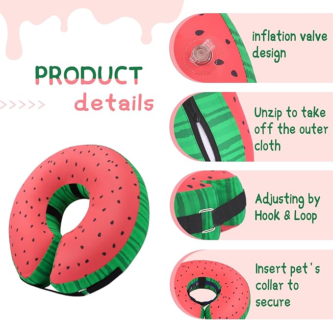 Supet Inflatable Dog Cone Alternative, Soft Recovery Collar for Small, Medium, Large Dogs