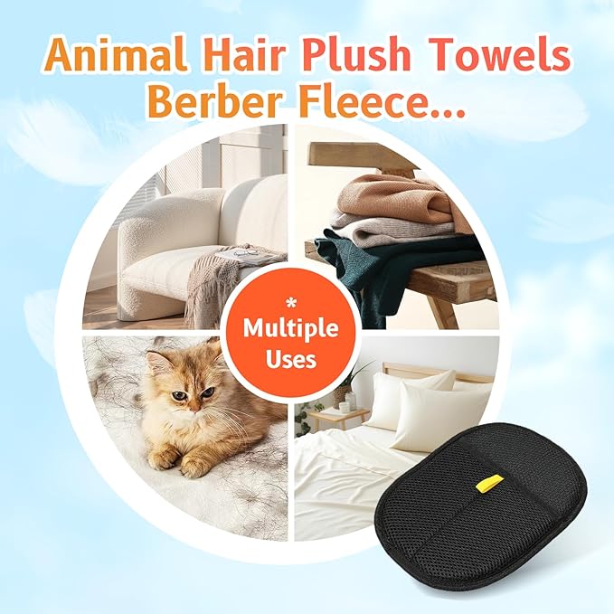 2pcs - Pet Hair Removel Glove for Cats & Dogs, Electrostatic Pet Hair Removal Gloves for Couch, Cat Grooming Gloves, Reusable Cat and Dog Hair Removel for Sofas, Furniture, Carpets and Curtains