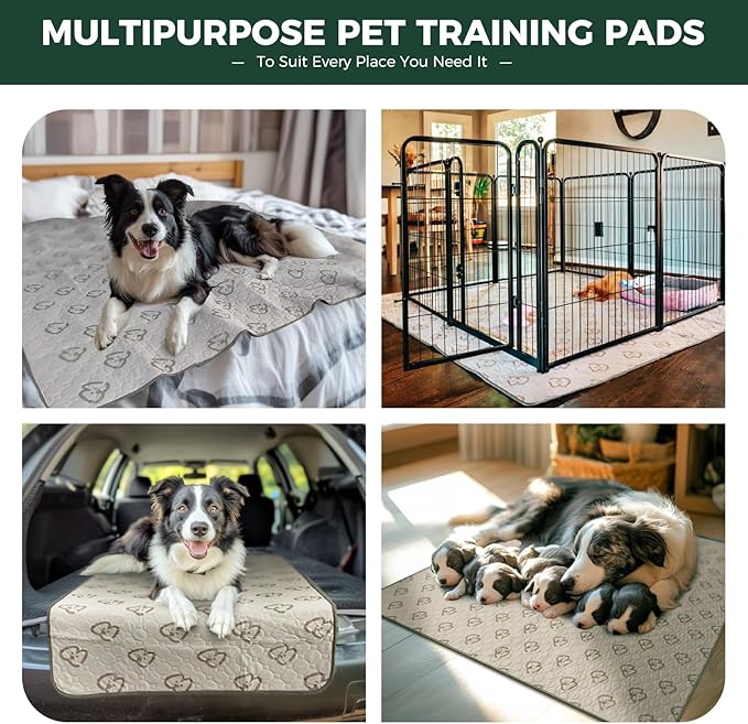FXW Washable Pee Pads for Dogs, Puppy Pads with Super Absorbent, Specifically Designed for FXW Rollick/Homeplus 32/40/45inch 8 Panels Dog Playpen, 71" Square, Khaki, 2 Packs