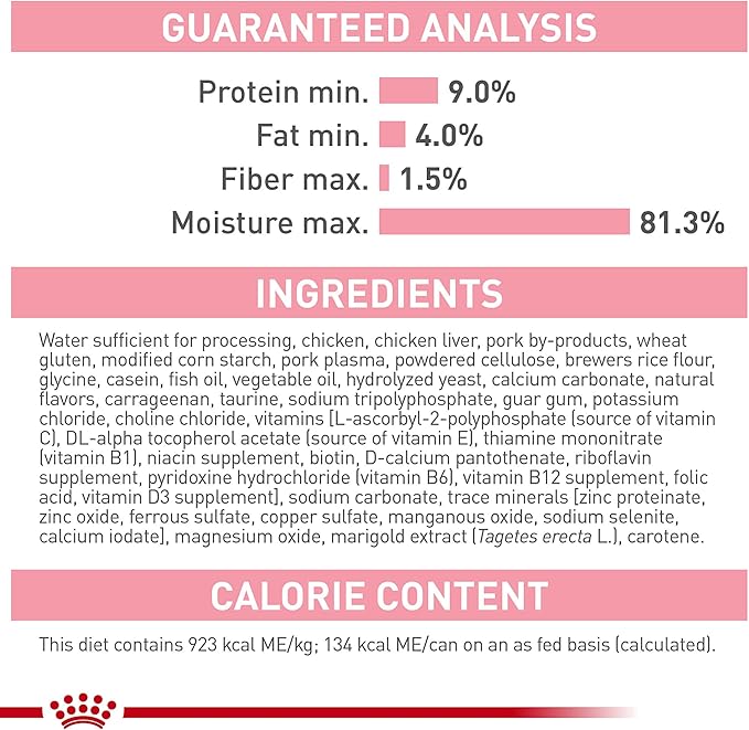 Royal Canin Feline Health Nutrition Mother & Babycat Ultra Soft Mousse in Sauce Canned Cat Food, 5.1 oz., Case of 24, 24 X 5.1 OZ