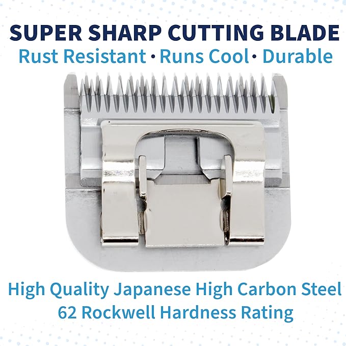Detachable A Series 5/8 Blade Dog Grooming Cut Length 5/8" - 16mm Ideal for Large Trimming Areas Japanese Carbonized Steel Dog 16mm Replacement Blades | Compatible A5 Series(5/8HT)