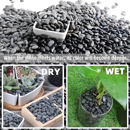 45lb River Rocks Pebbles for Plants & Succulents, Decorative Outdoor Landscaping Garden Rocks, Natural Small Mexican Beach Pebbles Aquarium Rocks Gravel for Fish Tanks Vase Yard Decor