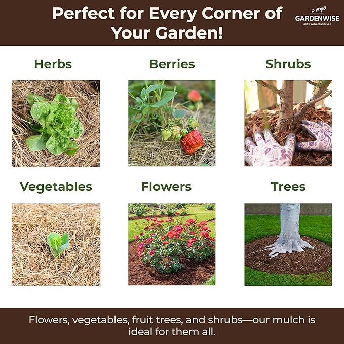 Premium Organic Wood Mulch for Gardens, Landscaping, Potted Plants, and Vegetable Gardens (0.2 CF - 4.8 L - 5 QTS)