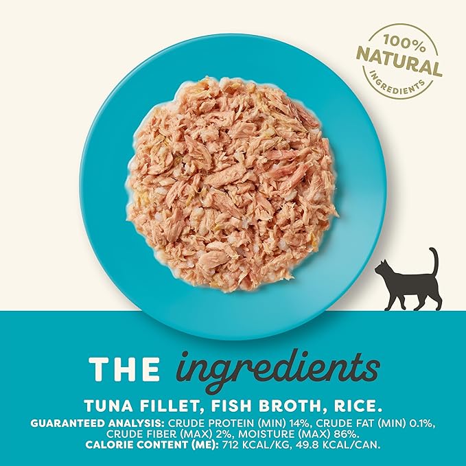 Applaws Natural Wet Cat Food, 24 Pack, Limited Ingredient Canned Wet Cat Food, Tuna Fillet in Broth, 2.47oz Cans