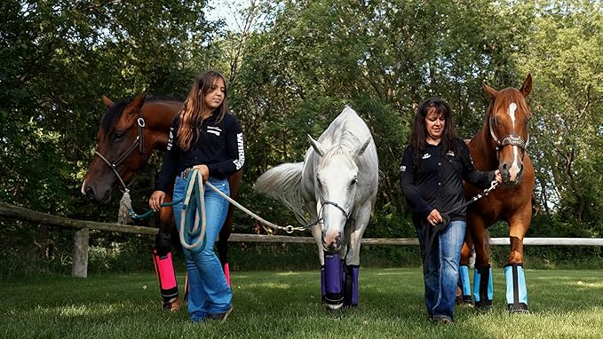 Warrior Fly Boots for Donkeys, Ponys, or Yearlings - Breathable Mesh Horse Boots for Fly Protection & Leg Comfort - Set of 4 (Mighty Warrior, Gray)