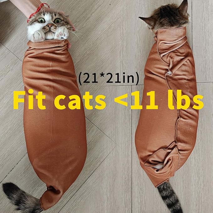 2PCS Cat Wrap for Cutting Nails, 21x21in Self-Adherent Pet Cat Grooming Wrap for Medicine, Nail Clipping, Teeth Brushing, Ear Cleaning | Anti-Escape Anti-Bite Anti-Scratch (Solid)