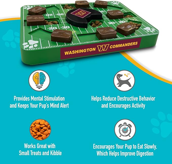 Pets First NFL Washington Commanders Puzzle Toy, Puzzle Treat Dog Toy, Interactive Dog Treat Toy, Dog Puzzle