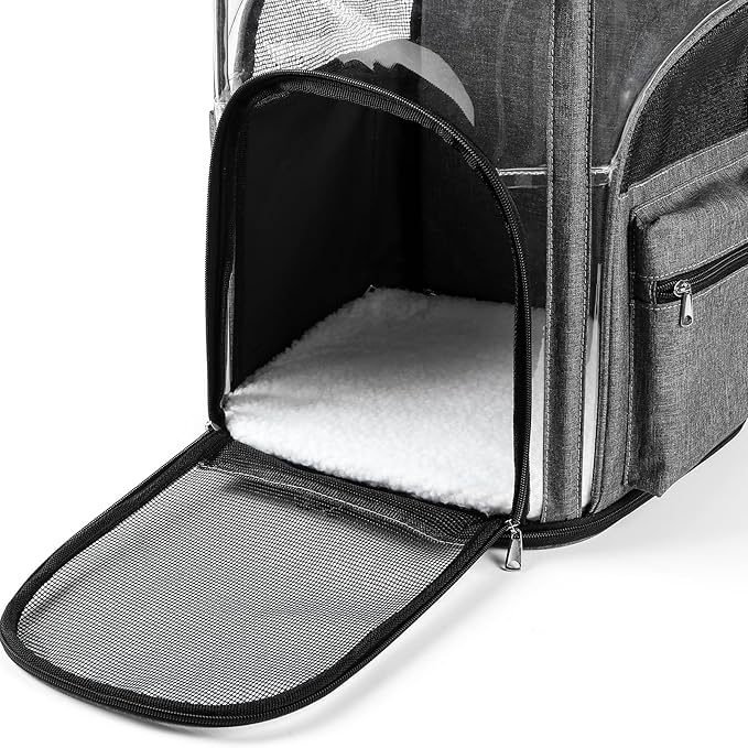 Cat Carriers Dog Carrier Pet for Small Medium Cats Dogs Puppies up to 25 Lbs, TSA Airline Approved Soft Sided, Collapsible Travel Puppy - Black Grey (M: 13" LX11.4 WX17.3 H, Pink)