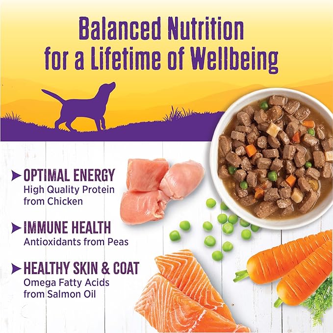 Wellness Complete Health Thick & Chunky Natural Grain Free Canned Wet Dog Food, Chicken Stew, 12.5-Ounce Can (Pack of 12)