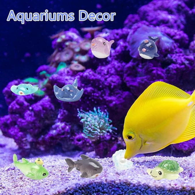 36 Types Ocean Mini Resin Animals, Plastic Tiny Animals for Hidding, Miniature Animals Figures for Seaside Crafts, Dollhouse, Terrariums, Shadowboxes, Birthday Cake Decor