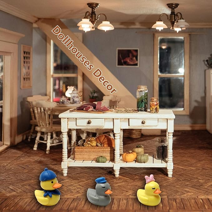 36 Types Multicolor Mini Resin Ducks, Plastic Tiny Ducks to Hide Prank, Little Ducks Mini Figures for Fairy Garden, Dollhouse,Terrariums, Potted, Miniature Landscape Ornament