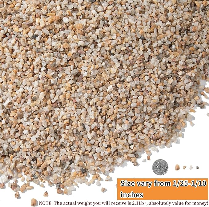 2lb Mixed Sand Rocks Pebbles Pumice Potting Soil Amendment Succulent Cactus Bonsai Gritty Rock Decorative Gravel for Succulents, Bonsai, Vase Fillers,Terrarium Plants