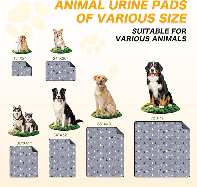 Washable Pee Pads for Dogs, 4 Pack Reusable Puppy Pads, Waterproof Pet Pee Pads for Dog Potty Training, Extra Large Dog Pee Pads for Crate, Playpen, and Whelping, Durable and Absorbent, Grey 18"x24"