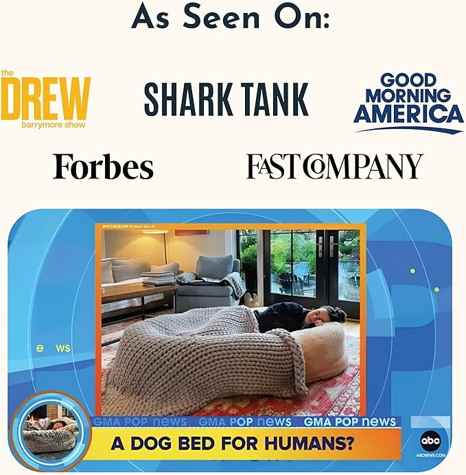 Plufl, The Original Human Dog Bed for Adults, Kids, and Pets. As Seen on Shark Tank. Comfy Plush Large Bean Bag with Memory Foam, Machine Washable, and Durable. Perfect nap and Floor Bed - Arctic Grey