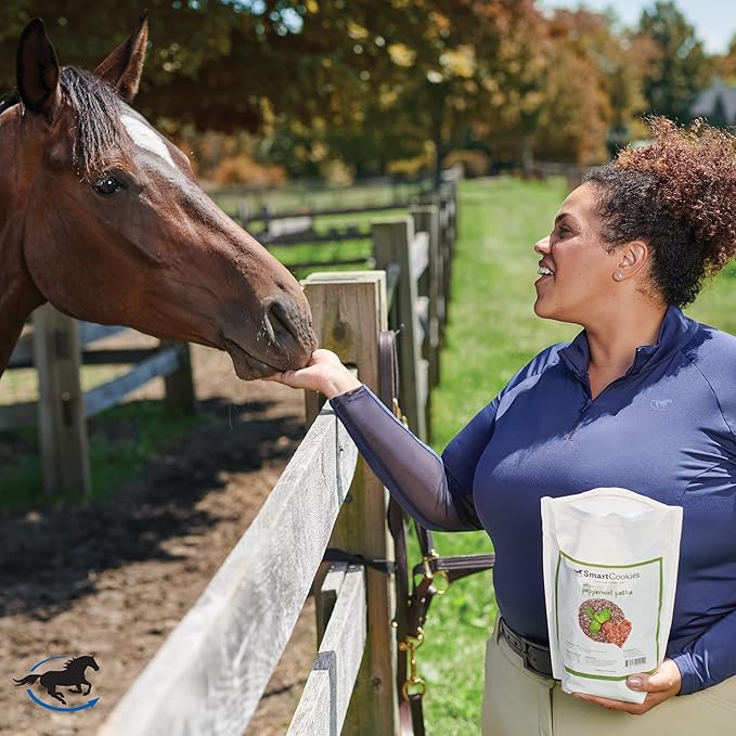 SmartEquine SmartCookies | Healthy Treats for Horses Made from Coconut Meal, Beet Pulp, Alfalfa, and Flaxseed Oil | No Sugar Added Horse Treats | Peppermint Pattie Flavor Cookies for Horses, 3 lb Bag