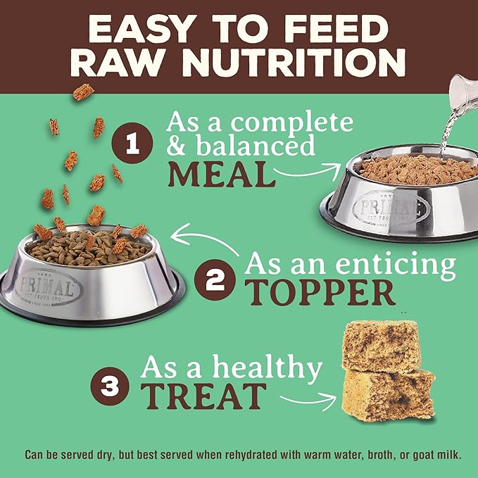 Primal Freeze Dried Dog Food Nuggets, Chicken; Complete & Balanced Meal; Also Use as Topper or Treat; Premium, Healthy, Grain Free, High Protein Raw Dog Food, 14 oz (Pack of 2)