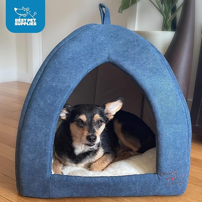 Pet Tent-Soft Bed for Dog and Cat by Best Pet Supplies - Navy, 16" x 16" x H:14"