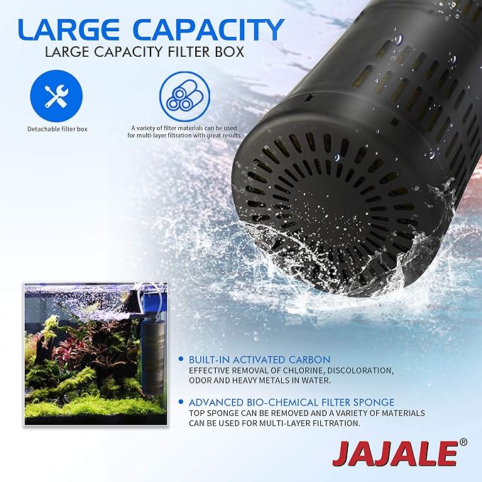 Water Pump 660 GPH 3-in-1 Submersible Internal Filter Aquarium Powerhead Water Pump Ultra Quiet for Aquarium,Fish Tank-3 Pack