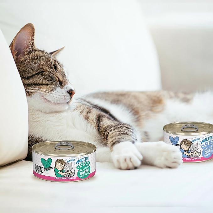 Weruva BFF Minced Natural Wet Cat Food, Tuna and Pumpkin Valentine in Gravy, 10oz Can, Pack of 12