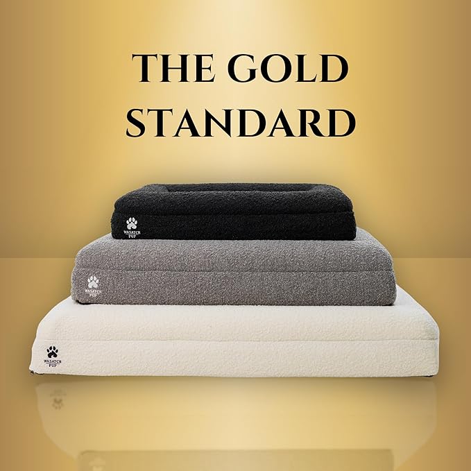 Luxury Boucle Fabric Orthopedic Dog Bed with Memory Foam | Breathable Comfort and Washable Dog Couch Bed with Waterproof Liner & Cover | Ideal Pet Beds for Small Dogs - Bone (29"x23"x6")