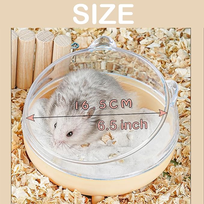Meow&Woof Hamster Sand Bath Container, Large Sandbox Toilet Gerbil Batheoom, Tiny Chinchilla Dust Bathtub Sand Bath Box for Hamster Cage Accessories 6.5 Inch - Blue