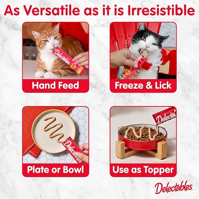 Delectables Squeeze Up Catnip Variety Pack, Creamy Squeezable Puree, Lickable Wet Cat Treats, Grain Free, No Added Fillers, No by-Products, No Added Preservatives, 0.5 Ounces Tube, 20 Tubes Total