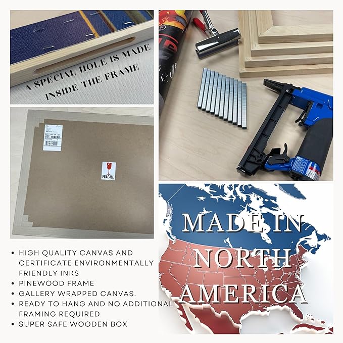 Nature Wall Art Prints - Ocean Forest Mountain Lake Canvas Landscapes - Small to Extra Large Living Room Bedroom Kitchen Bathroom Décor (Misty Fall Reflection, 35L" x 53W" - 3 Panels)