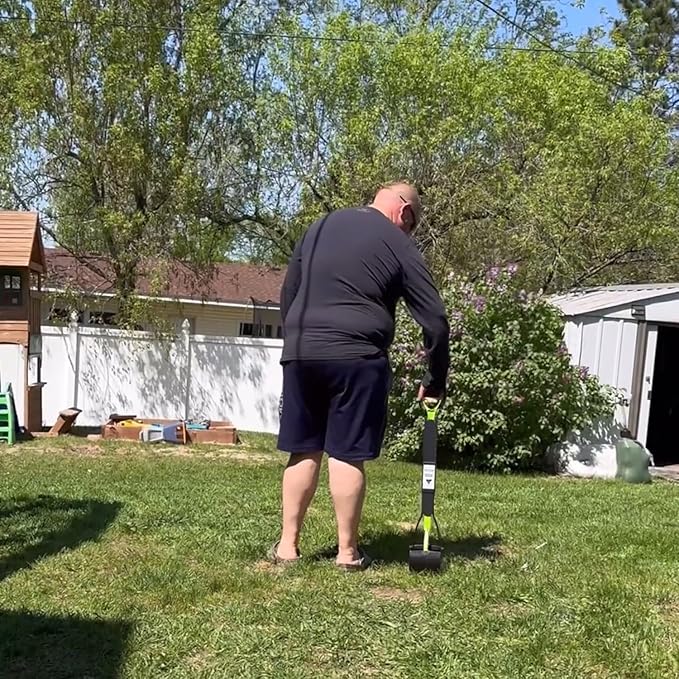 32" Pooper Scooper for Large Medium Small Dogs, Extra Long Handle Heavy Duty Poop Scoop, Foldable Dog Poop Picker Upper for Yard (Without Bag and Dispenser Attachment)