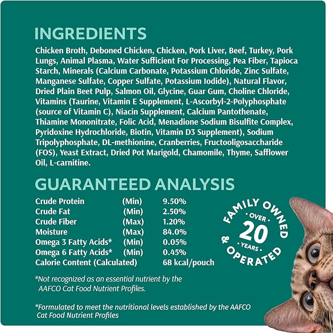 Optimeal Wet Cat Food Variety Pack - Grain Free Tender Morsels, High Protein Premium Nutrition Made with Natural European Quality Ingredients, Chicken, Adult Wet Cat Food Pouches - 12 Pack (3oz Each)
