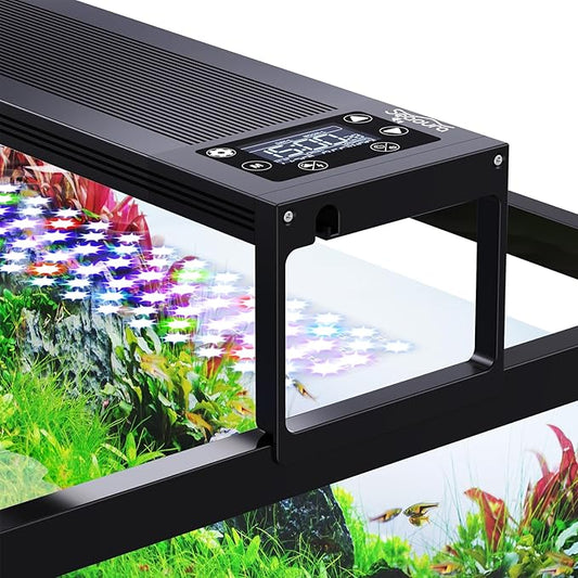 24/7 LED Aquarium Light for 36-42 Inch Fish Tank, Auto On Off with Timer, 9 Colors, Adjustable Brightness, Daylight Moonlight Mode, Full Spectrum Fish Tank Light for Plants, 68W