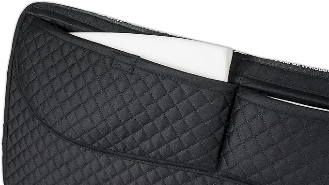 ECP Equine Comfort Products Thermoregulating Western Saddle Pad, Machine Washable Contoured Fit, Water Absorbing, Therapeutic, Shock Absorbing with Adjustable Memory Foam Shims